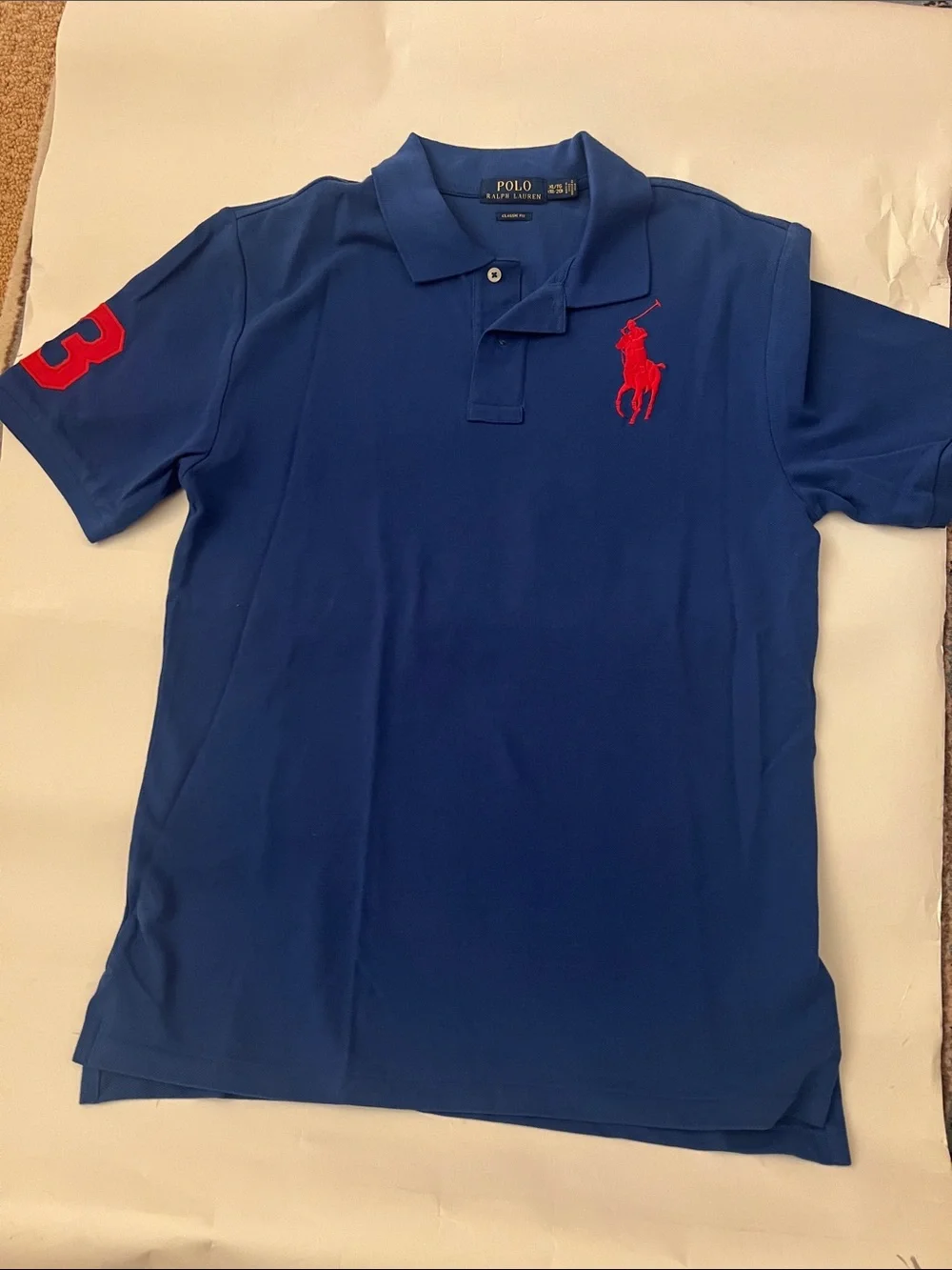 Ralph Lauren Navy Polo with Gold Labels